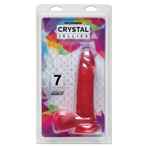 Crystal Jellies 7-Inch Ballsy Cock - Pink Pleasure