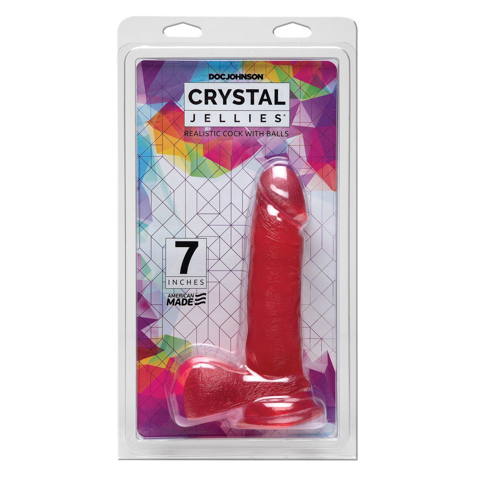 Crystal Jellies 7-Inch Ballsy Cock - Pink Pleasure