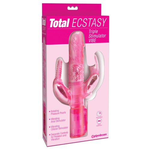 Total Ecstasy Triple Stimulator Vibe Pink