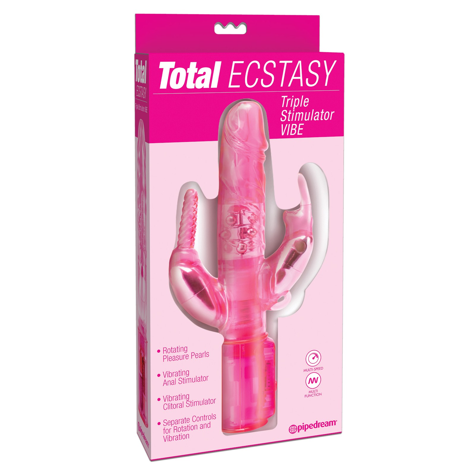 Vibrador Triple Estimulador Total Ecstasy Rosa