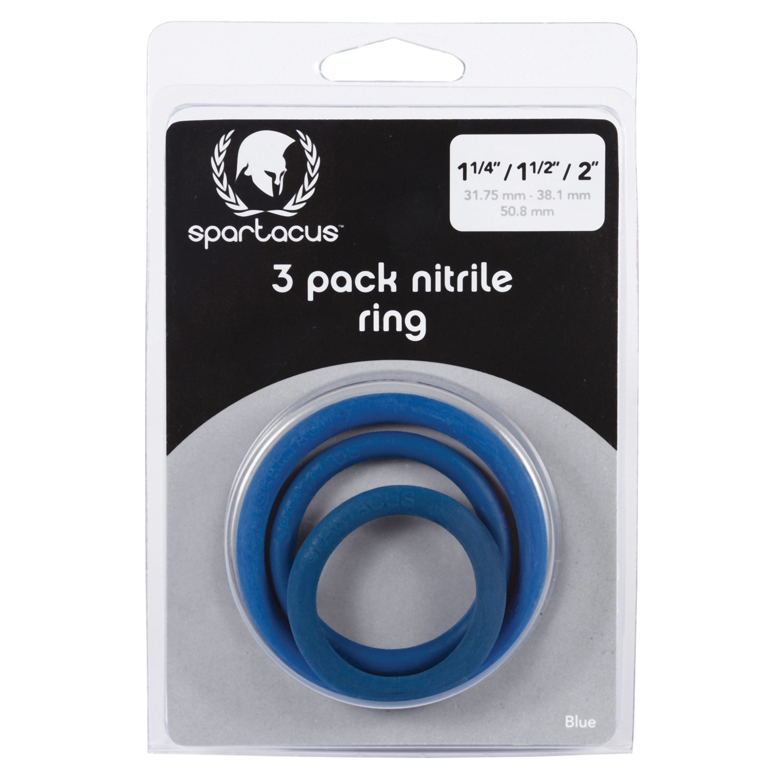 Spartacus Nitrile Cock Ring Set - Blue 3 Pack