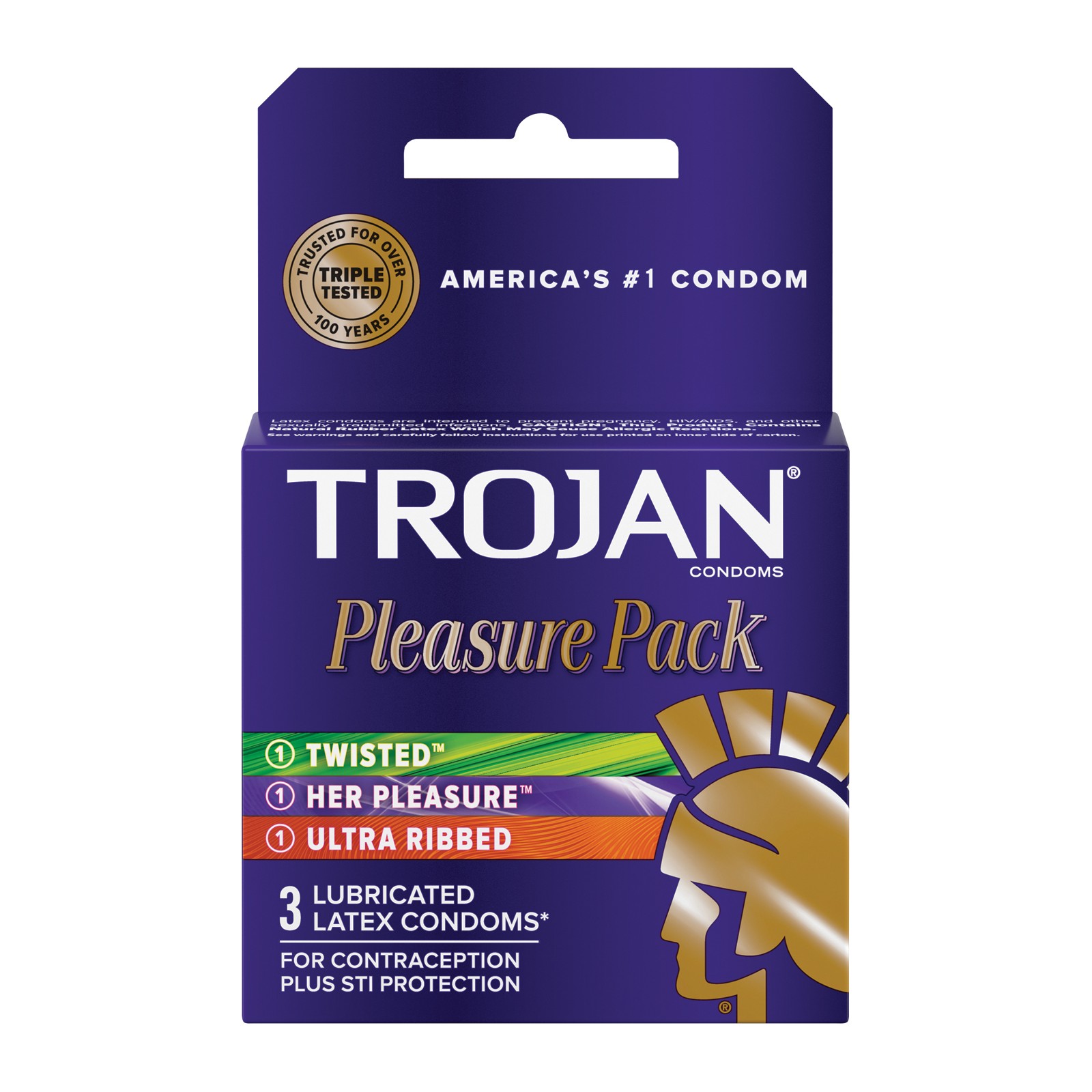 Condones Trojan Pleasure Pack Caja de 3