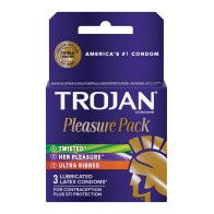 Condones Trojan Pleasure Pack Caja de 3