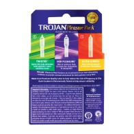 Condones Trojan Pleasure Pack Caja de 3