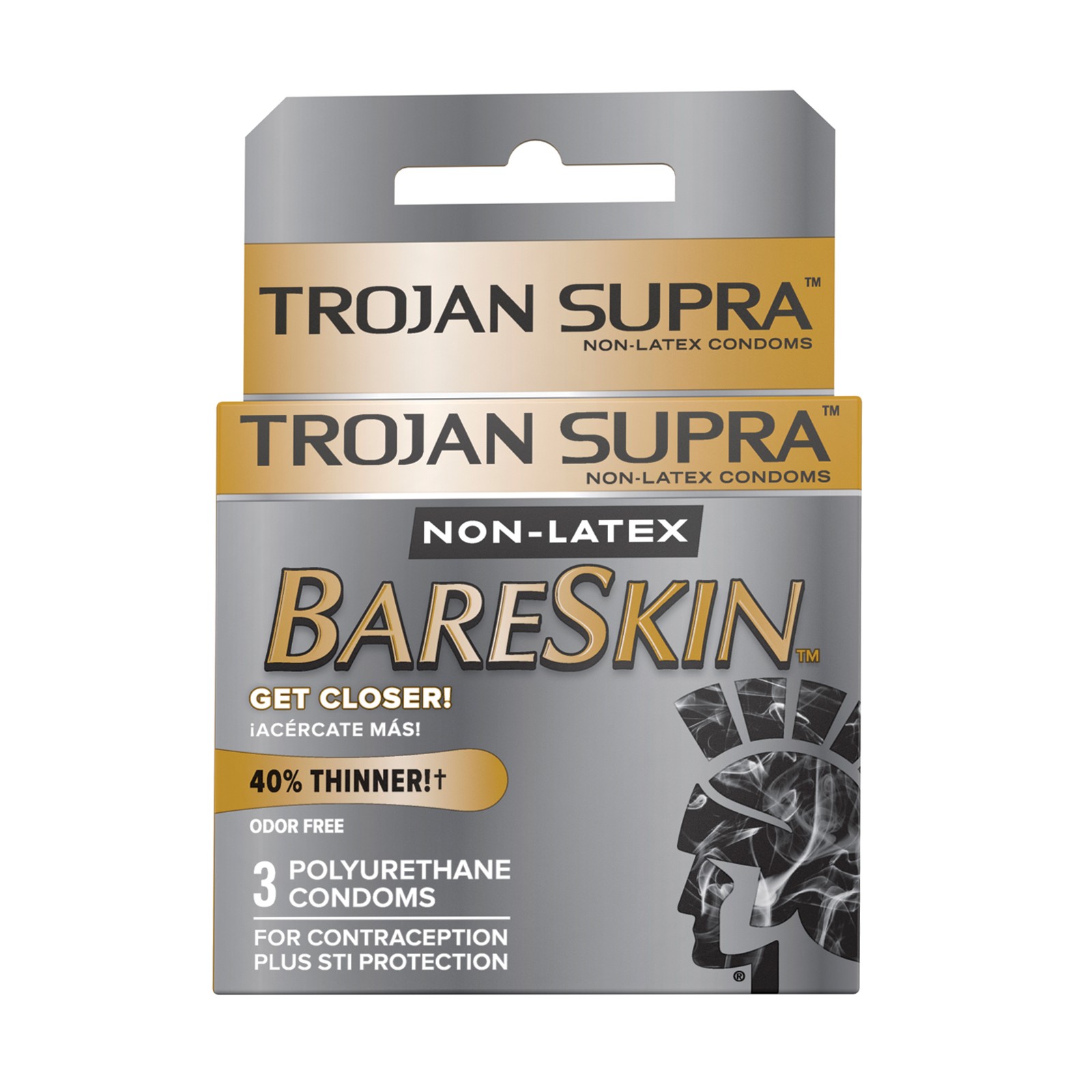 Trojan Supra Ultra-Thin Polyurethane Condoms Pack of 3