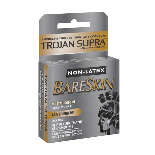 Trojan Supra Condones Ultrafinos de Policarbonato Caja de 3