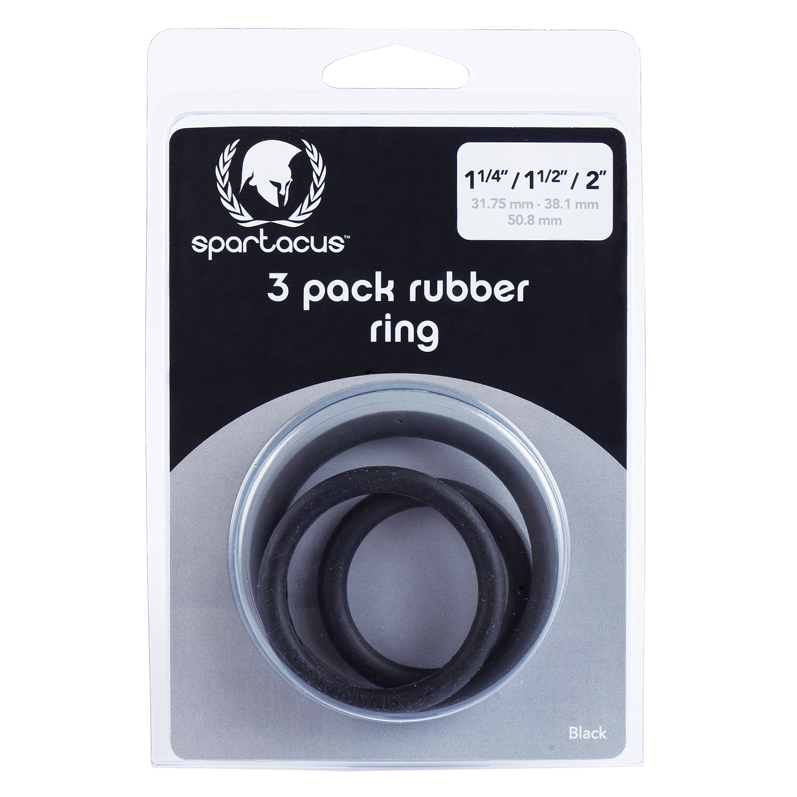 Spartacus Rubber Cock Ring Set Pack of 3