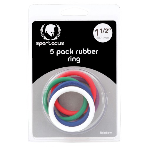 Spartacus 1.5 Rubber Cock Ring Set Rainbow | Pleasure Enhancer