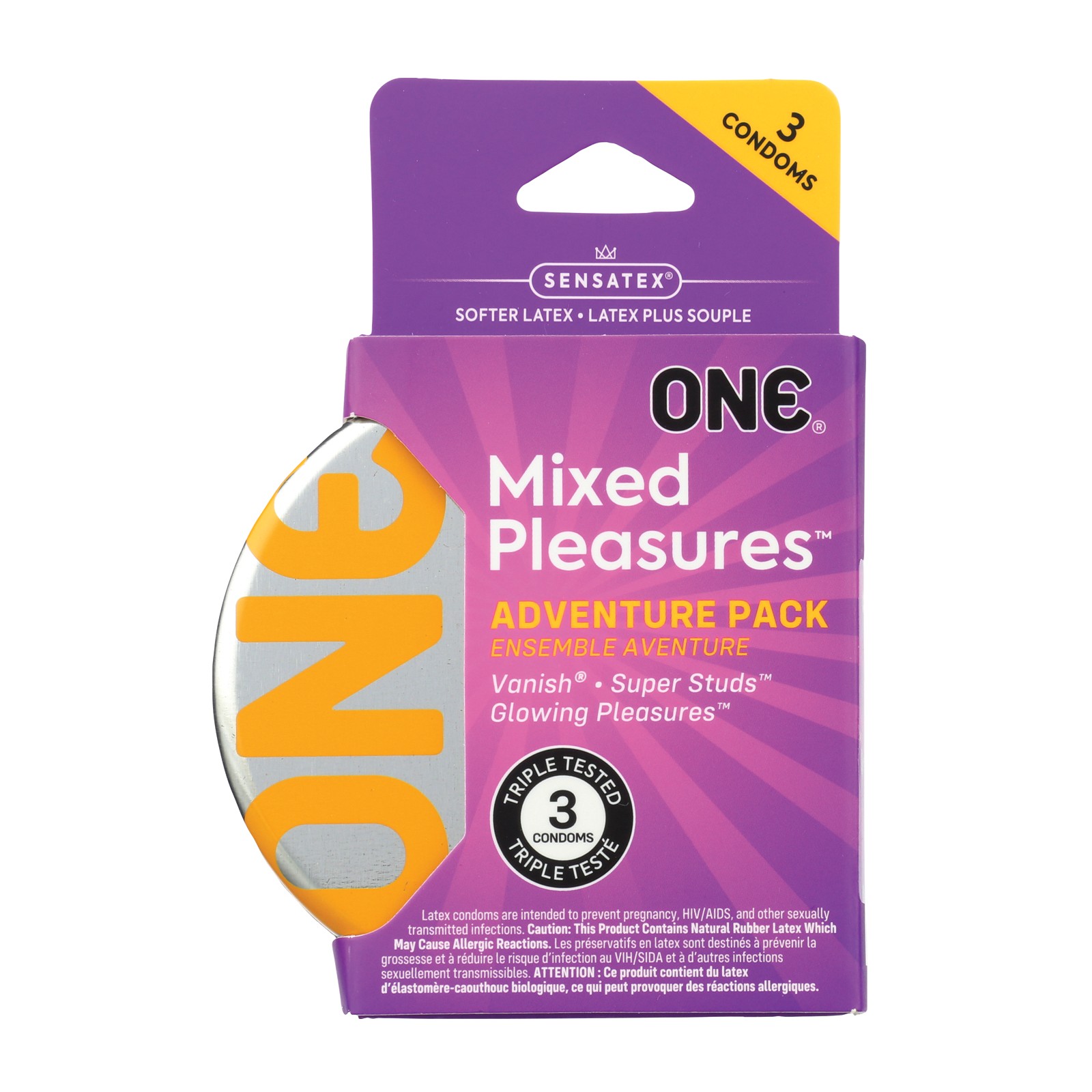 Condones de Placer Mixto One - Caja de 3