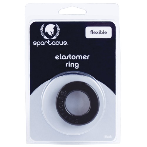 Anillo para Pene Spartacus Elastomer - Negro Metro