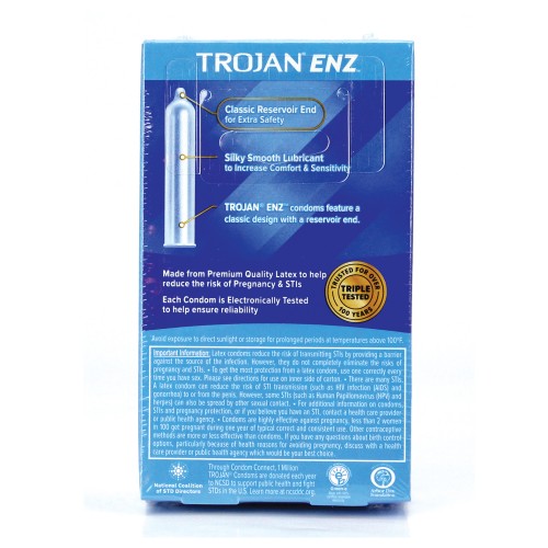 Trojan Enz Lubricated Condoms - Box of 12