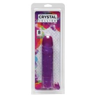 Dildo Clásico Crystal Jellies de 8 Pulgadas Púrpura