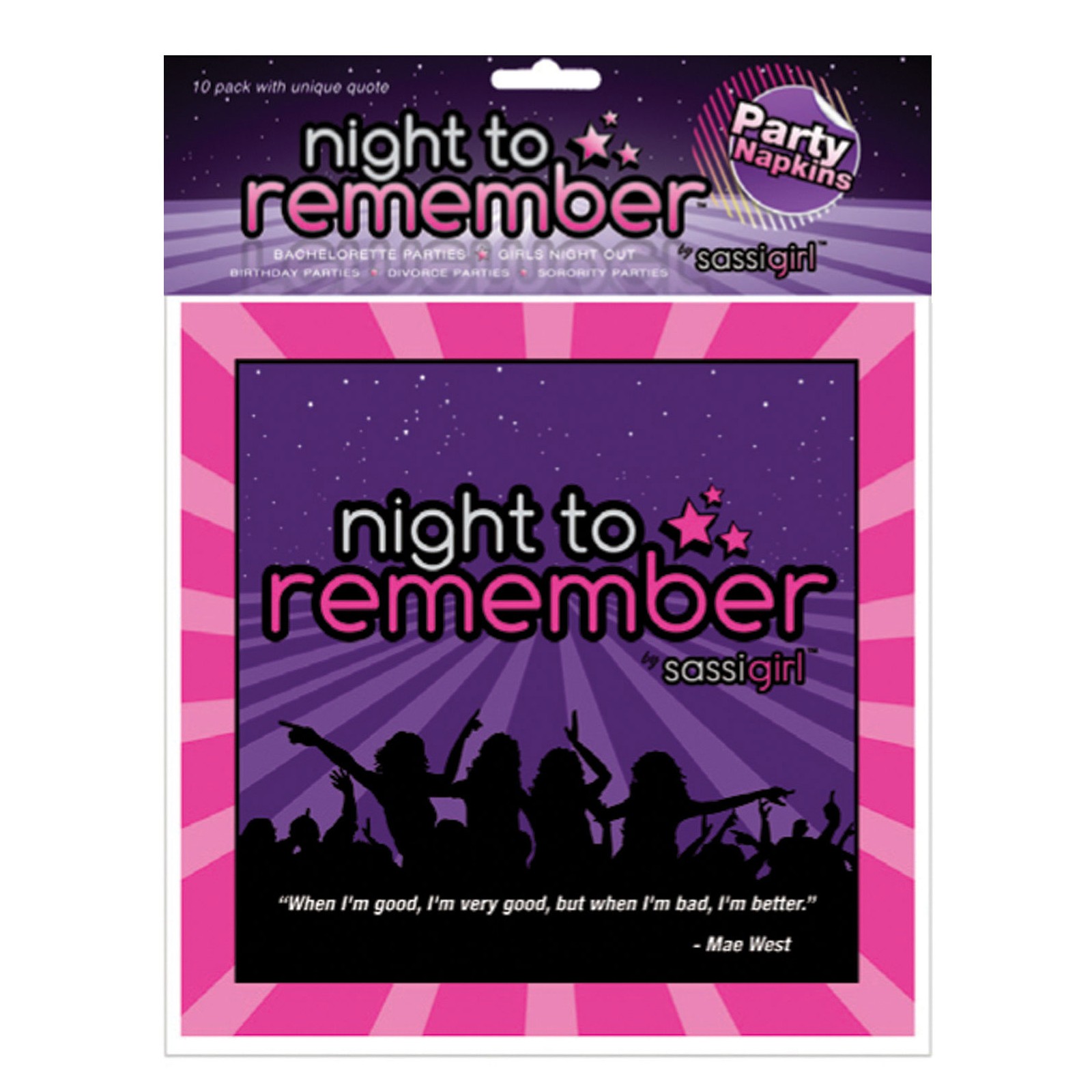 Night to Remember Purple Party Napkins Pack of 10