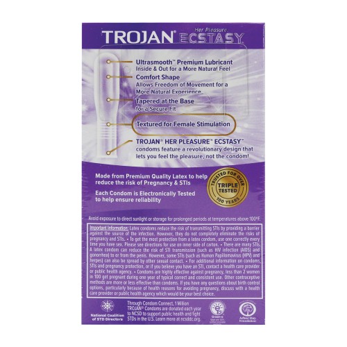 Preservativos Trojan Her Pleasure Ecstasy - Caja de 10