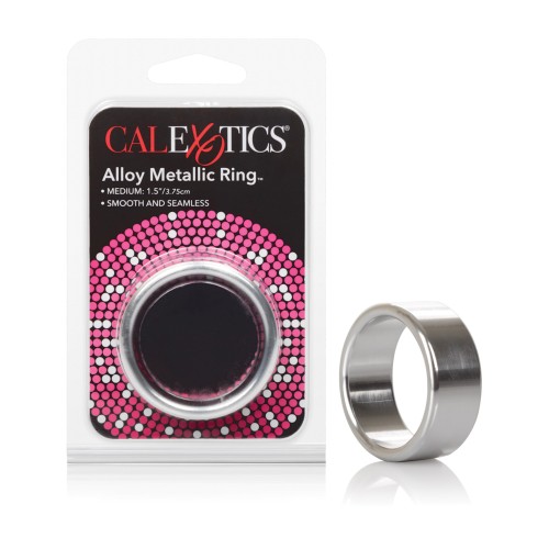 Medium Silver Alloy Metallic Ring for Enhanced Pleasure