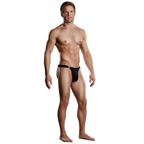 Male Power Bong Clip Thong - Black S/M