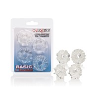 Basic Essentials Clear Rings Set of 4 for Enhanced Pleasure