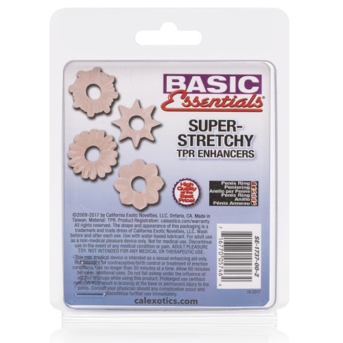 Basic Essentials Clear Rings Set of 4 for Enhanced Pleasure