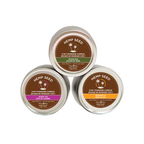 Earthly Body Massage Candle Trio for Sensual Relaxation