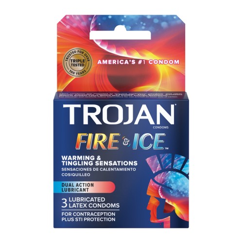 Preservativos Trojan Fire y Ice Caja de 3