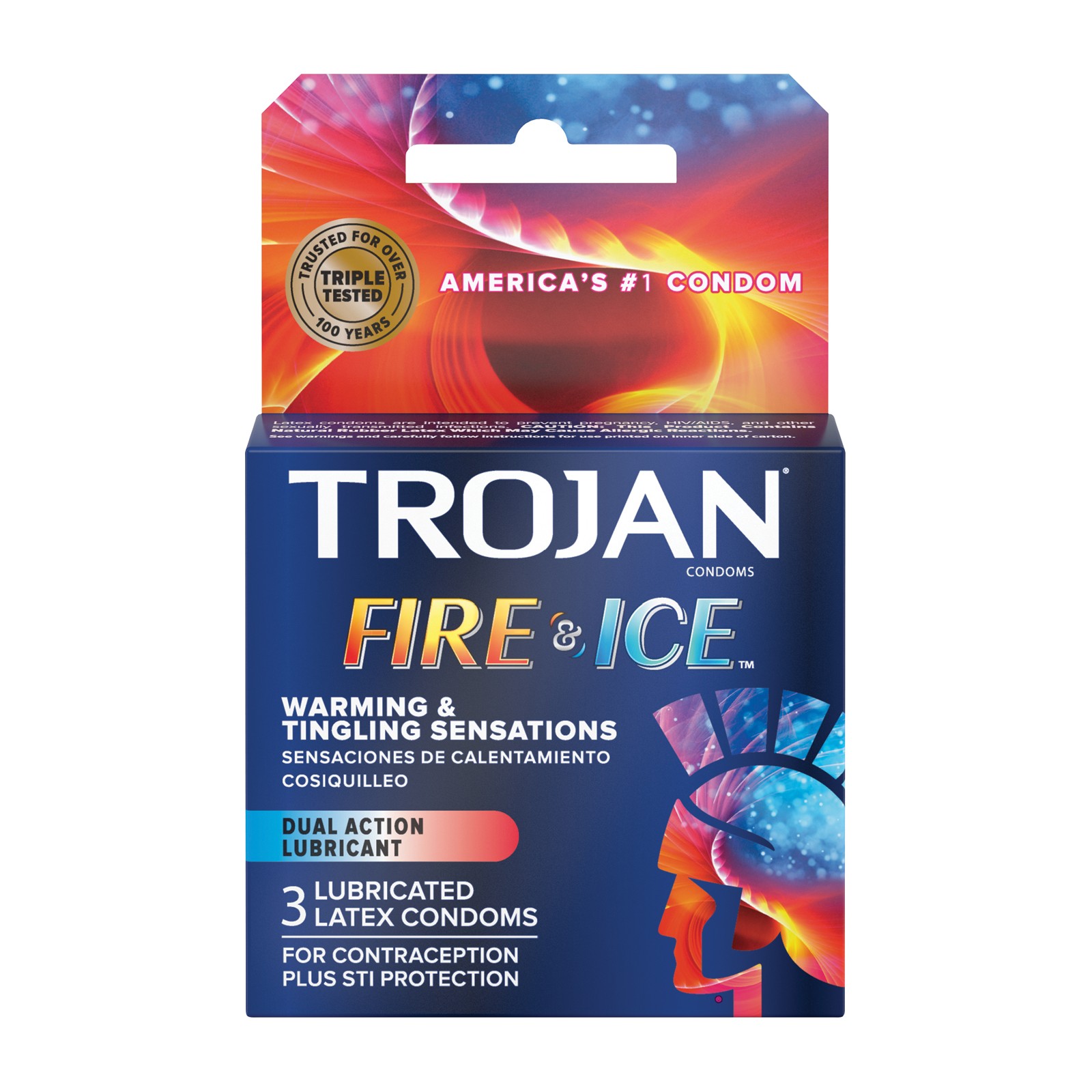 Preservativos Trojan Fire y Ice Caja de 3