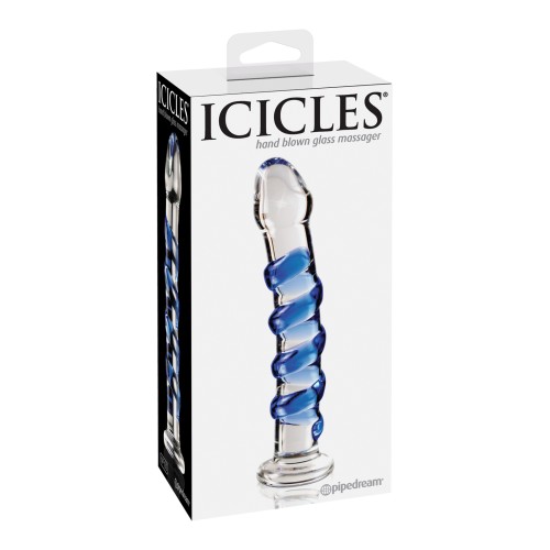 Masajeador de Cristal Soplado a Mano Icicles No. 5 para Placer Premium