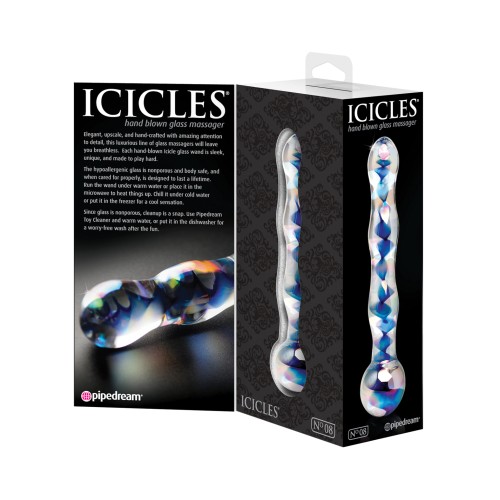 Icicles No. 8 Glass Massager Clear Blue