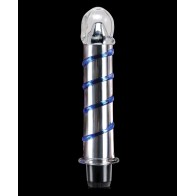 Icicles No. 20 Hand Blown Glass Vibrator - Clear with Blue Swirls