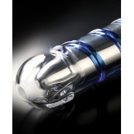 Icicles No. 20 Hand Blown Glass Vibrator - Clear with Blue Swirls