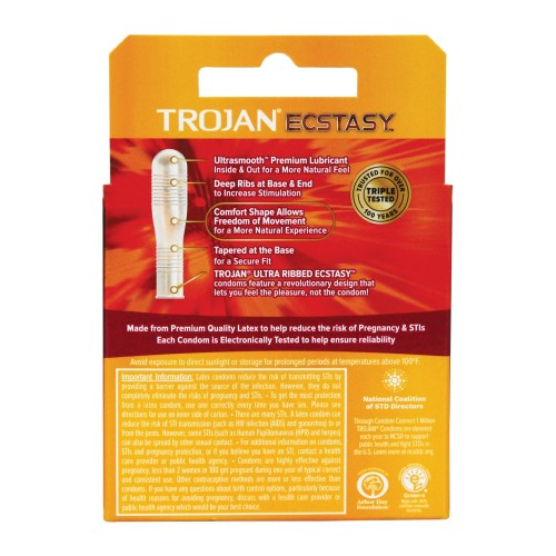 Preservativos Trojan Ultra Ribbed Ecstasy