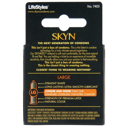 Condones Lifestyles SKYN Elite Grande Caja de 3