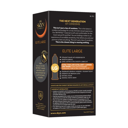 Lifestyles SKYN Elite Large Condoms Box of 12 for Comfort