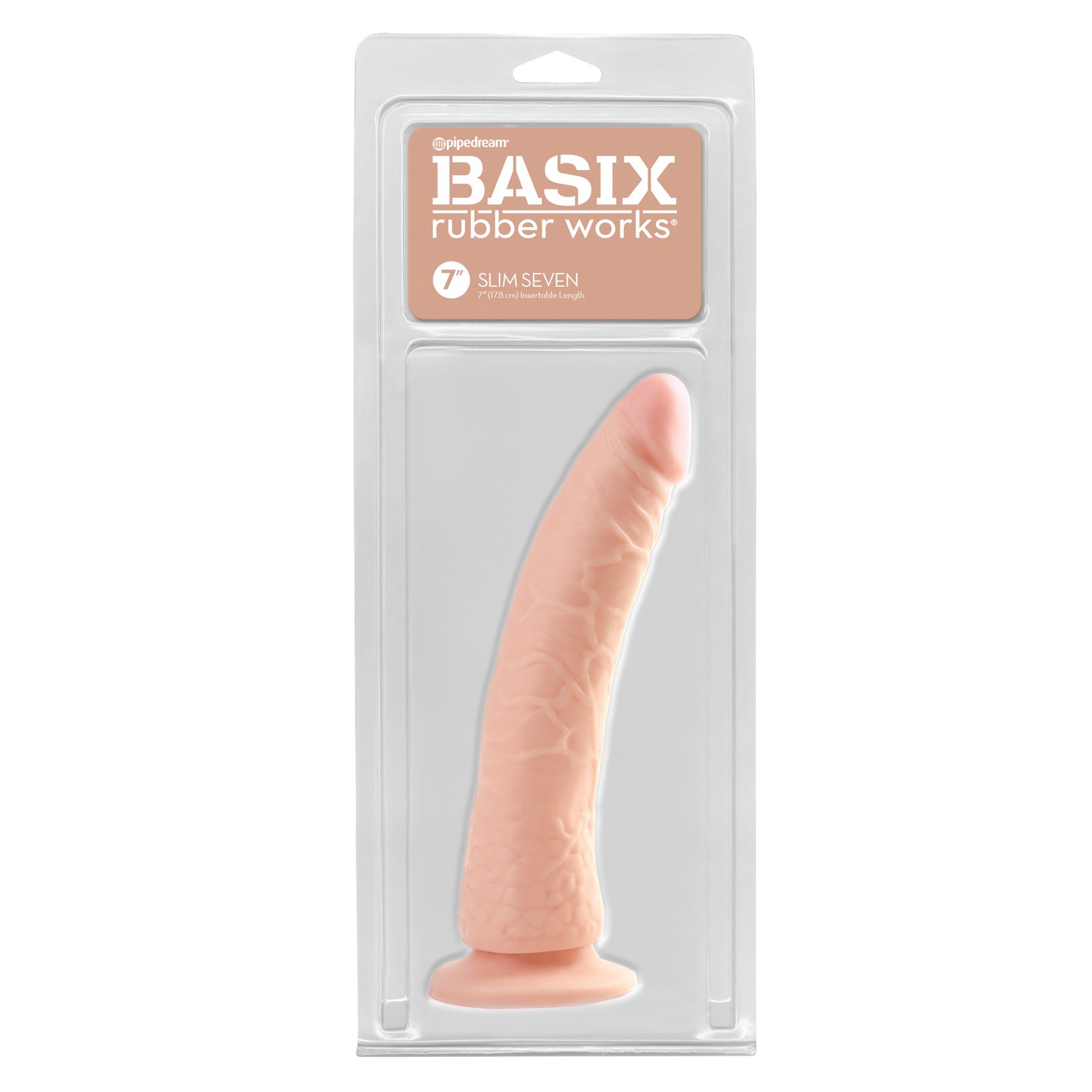 Dildo Slim Basix Rubber Works de 7 Pulgadas Flesh