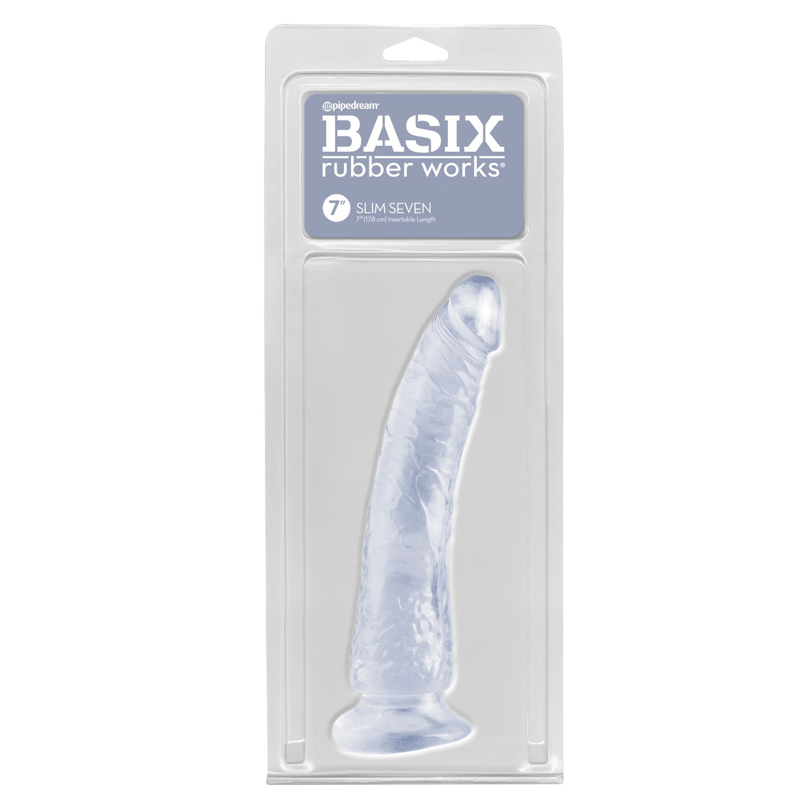 Basix Rubber Works 7 inch Slim Dong Clear - Pleasure Tool