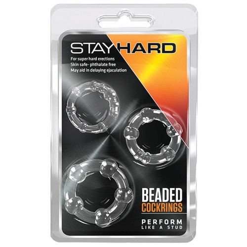 Blush Stay Hard Beaded Cock Rings Pack