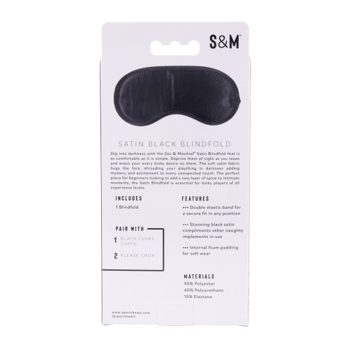 Sex & Mischief Satin Blindfold Black