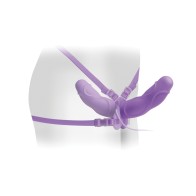 Fetish Fantasy Elite Vibrating Double Delight Strap On - Purple