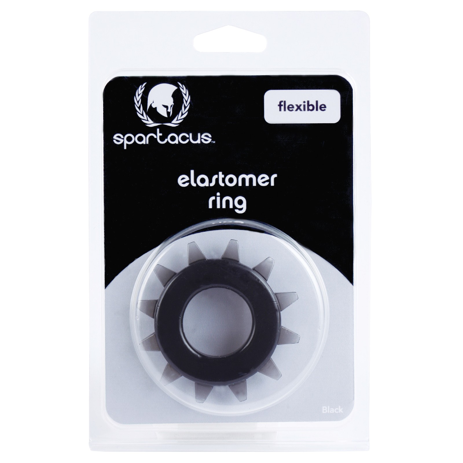 Spartacus Elastomer Stud Cock Ring - Black