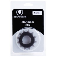 Anillo de Pene Spartacus de Elastómero - Negro