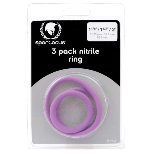 Nitrile Cock Ring Set - Purple