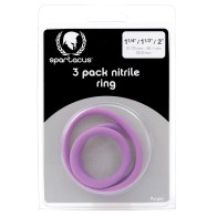 Nitrile Cock Ring Set - Purple