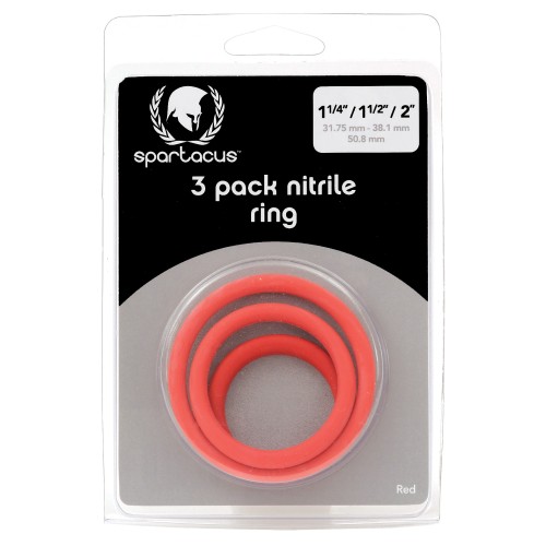 Spartacus Nitrile Cock Ring Set - Red