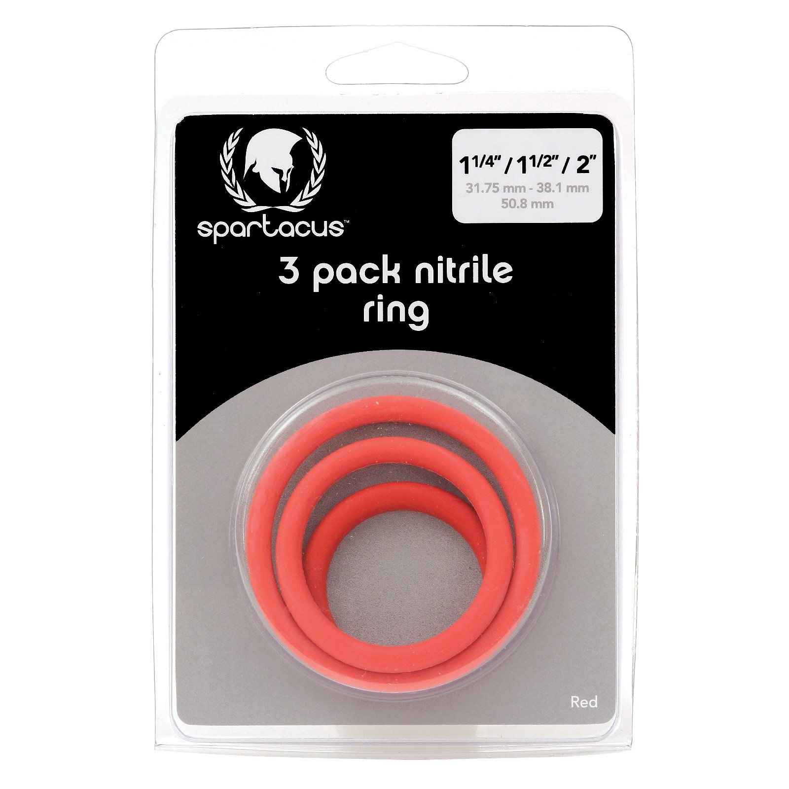 Spartacus Nitrile Cock Ring Set - Red