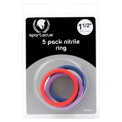 Spartacus 1.5 Nitrile Cock Ring Set Assorted Colors