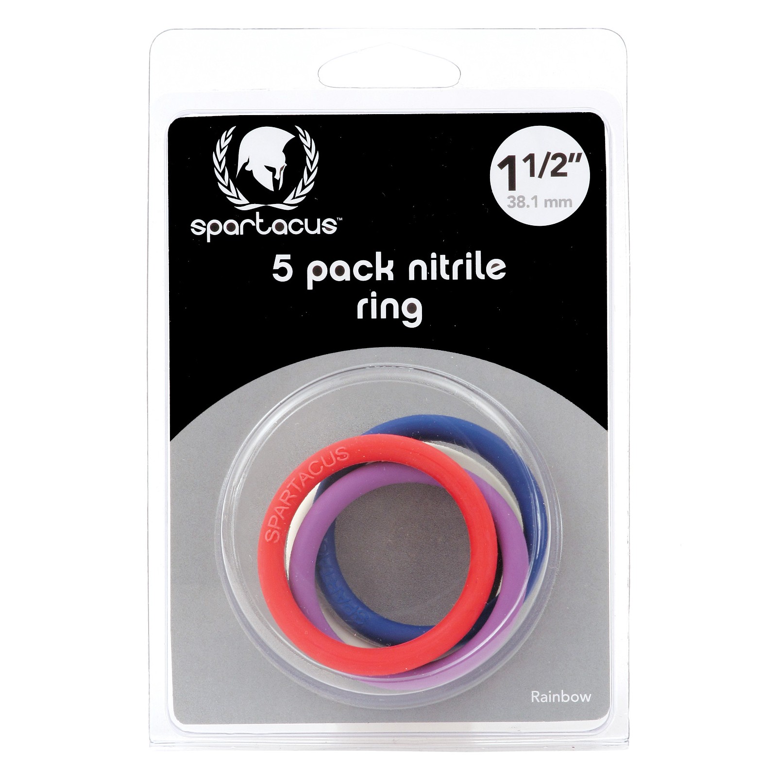 Set de Aros para el Pene Spartacus Nitrilo 1.5 Pulgadas Colores Variados