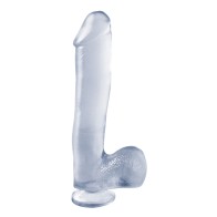 Basix Rubber Works 10 Inch Dong with Suction Cup Clear