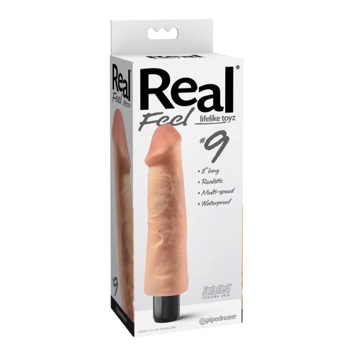 Real Feel No. 9 Long 9" Vibe Waterproof - Multi-speed Flesh