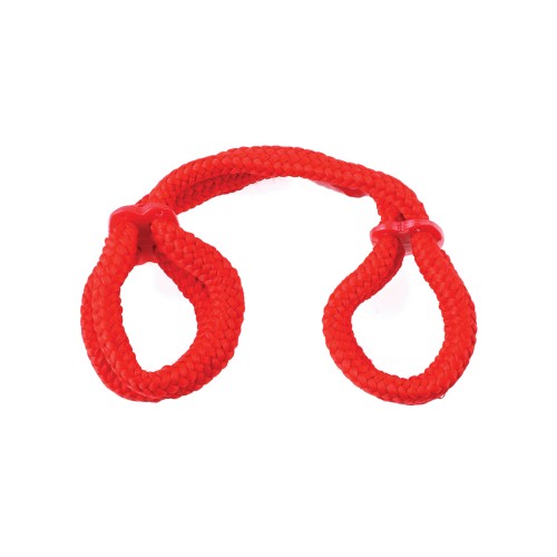 Fetish Fantasy Silk Rope Love Cuffs Red - Easy Bondage Fun