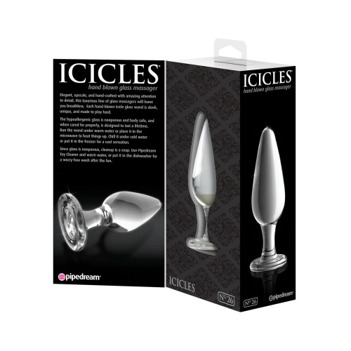 Icicles No. 26 Hand Blown Glass Massager Clear