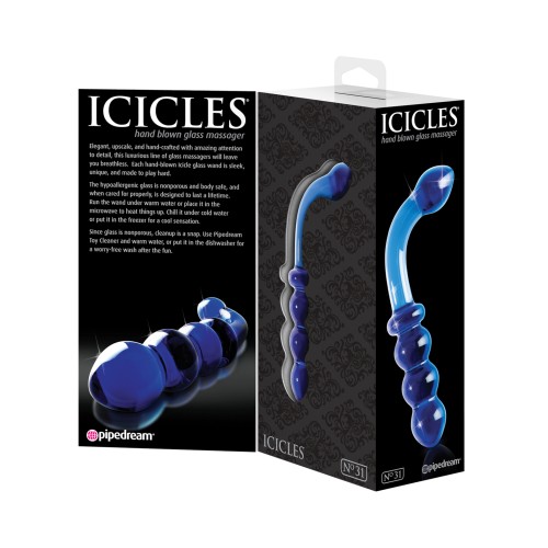 Icicles No. 31 Hand Blown Glass - Blue G Spot